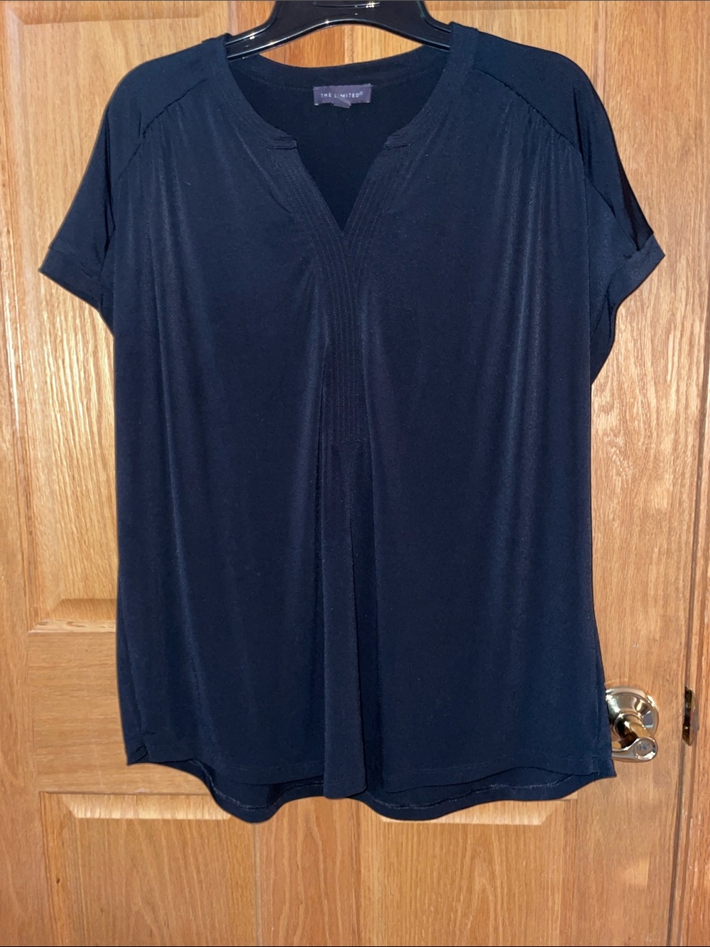 The Limited Black Short Sleeve V-Neck Top
